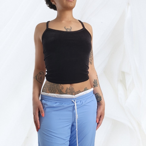 90s vintage Josie by Natori black velvet cropped cami size extra small - Picture 1 of 5